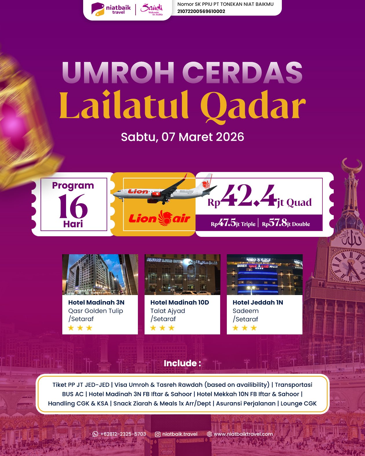 Umroh Cerdas Lailatul Qadar 7 Maret 2026